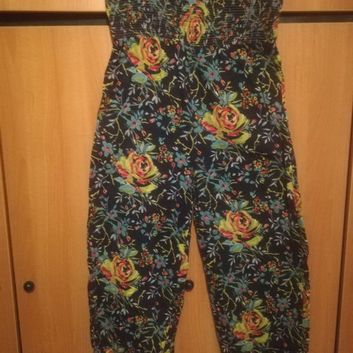 Skondras one-piece used, floral cotton, size S/M