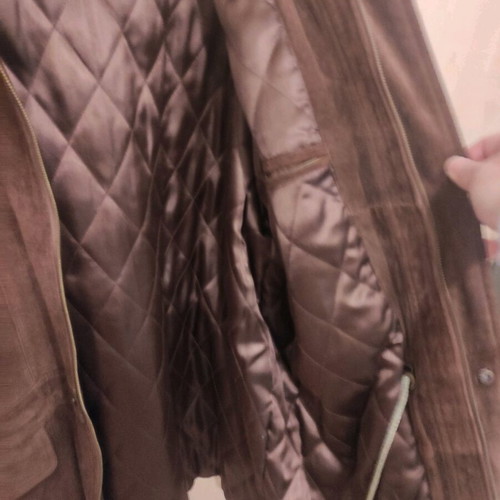 Transfer leather coat used, brown, size L