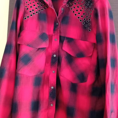 Zara women's shirt used, black and red, size S