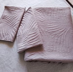 King Size Bedspread Set like new, gray with embossed patterns