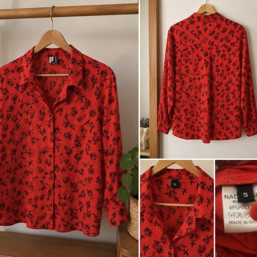 Nadia Rapti shirt fire red size S like new