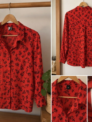 Nadia Rapti shirt fire red size S like new