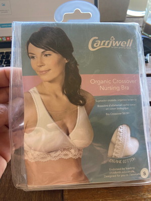 Carriwell Organic Дантелено Сутиен за Кърмене Крос Овър Малък Бял 2505