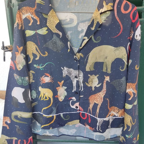 Zara Zoo Collection shirt with animals XS used, blue multicolor