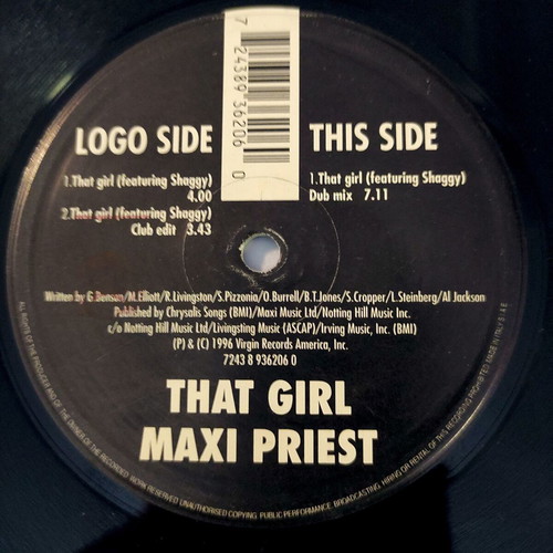 Maxi Priest feat. Shaggy That Girl 12'' Vinyl Maxi Single used, original 1996
