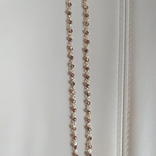 Handmade necklace with crystals, new, copper color, 47 cm