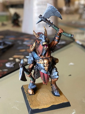 Warhammer Fantasy Beastmaster miniature, hand-painted
