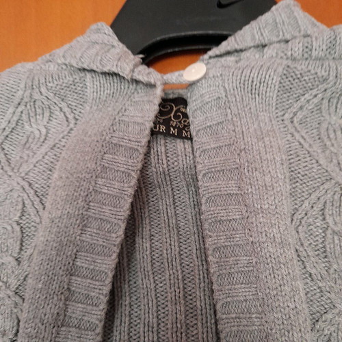 Zara bolero with hood medium, knitted, like new, gray