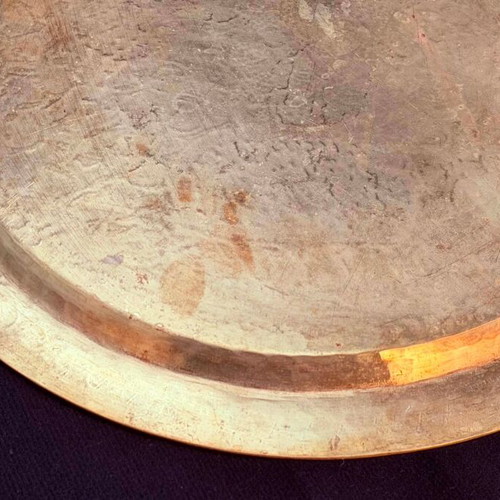 Bronze handmade hammered vintage tray 1960 used
