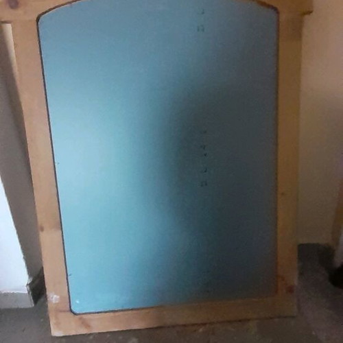 Solid wood mirror with curved wooden frame