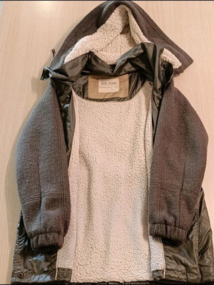 Bsb Parka Jacket Like New Green With Fur, Size L