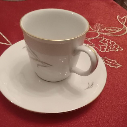 Coffee cups new set of 6 with leaf design