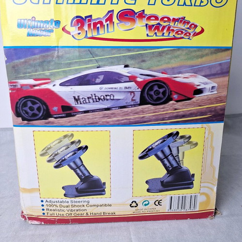 Ultimate Racer 3-in-1 Steering Wheel with Pedals and Gear Lever used for PS2 PS1 PS