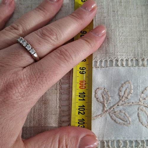 Linen hand doily set with embroidery new
