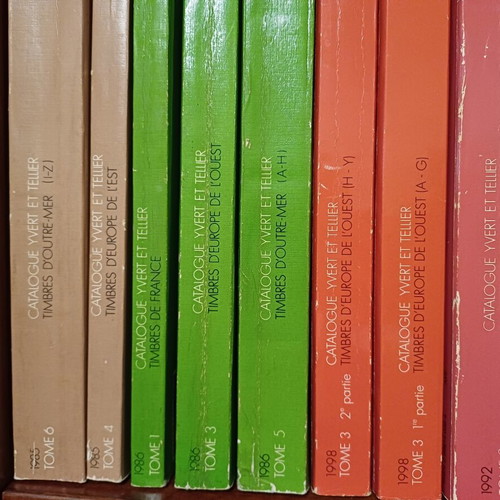 Yvert et Tellier stamp catalogs used, set of eight (1985-1992)