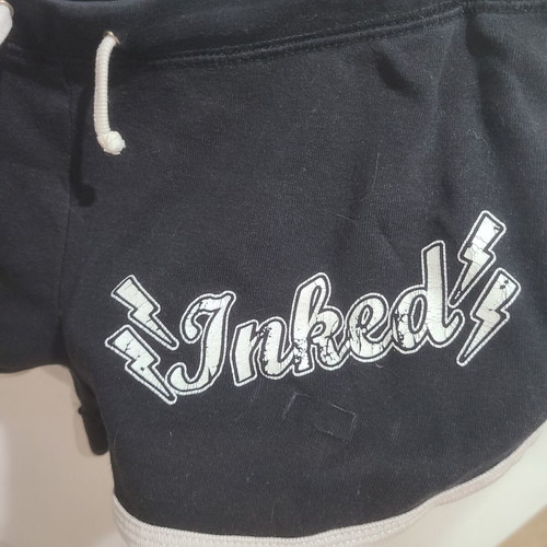 Alt Rock Mini Shorts used, cotton, black and white