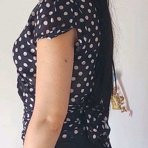 Zara semi-transparent shirt with cross tie like new, black, size L