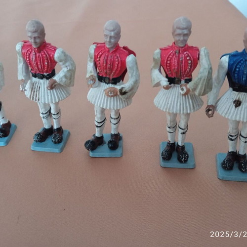 Miniature soldier figures used, pack of 9, Evzones