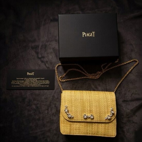 Piaget x CA&LOU Crystal-Embellished Raffia Evening Bag New