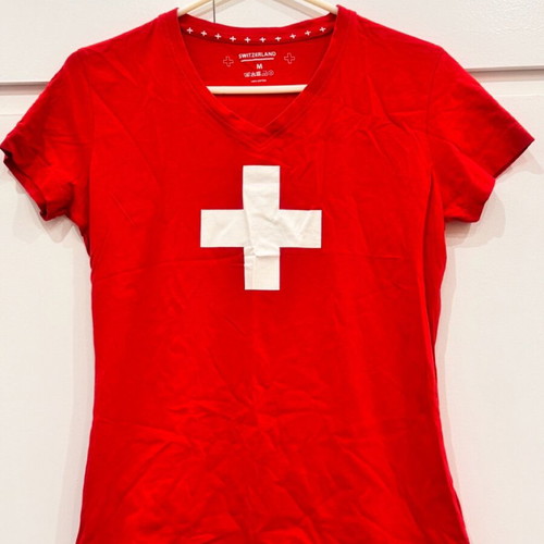 Ελβετικό κόκκινο t-shirt μέγεθος M σαν καινούργιο, 100% βαμβάκι
