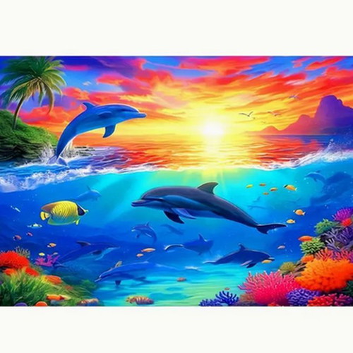 Cross Stitch Kit Sea World New, 11CT Embroidery Set