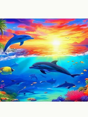 Cross Stitch Kit Sea World New, 11CT Embroidery Set