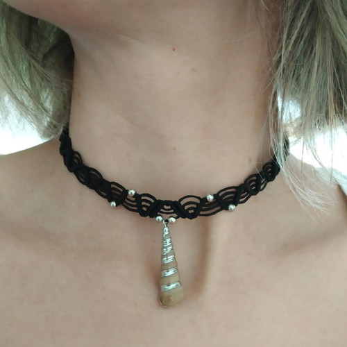 Macrame necklace new handmade with adjustable clasp