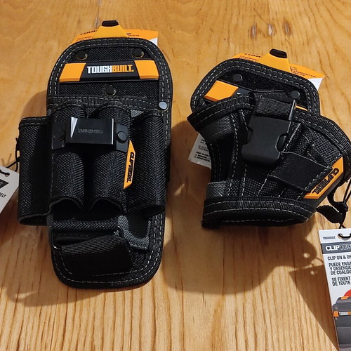 Though Built drill holster and 6-pocket tool pouch with Clip Tech