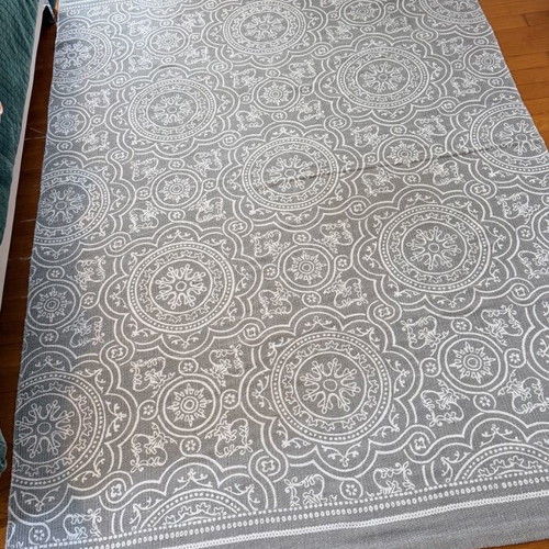 H&M Home Set of Two 100% Cotton Rugs 140x200 Gray White Used