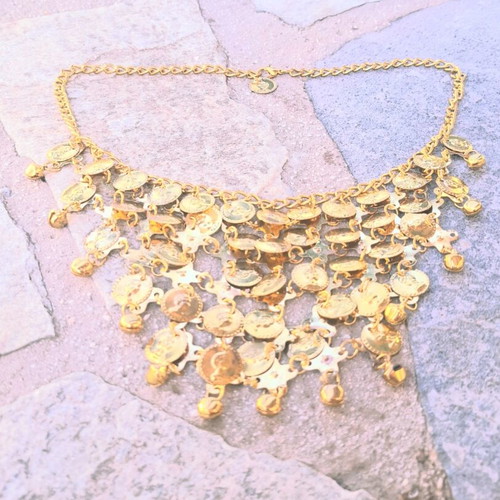 Zara ancient Greek steel gold necklace