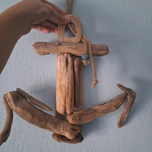 Anchor made of driftwood new handmade hanging decor