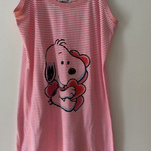 Nightgown cotton mako size M, like new, red and pink
