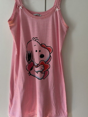 Nightgown cotton mako size M, like new, red and pink