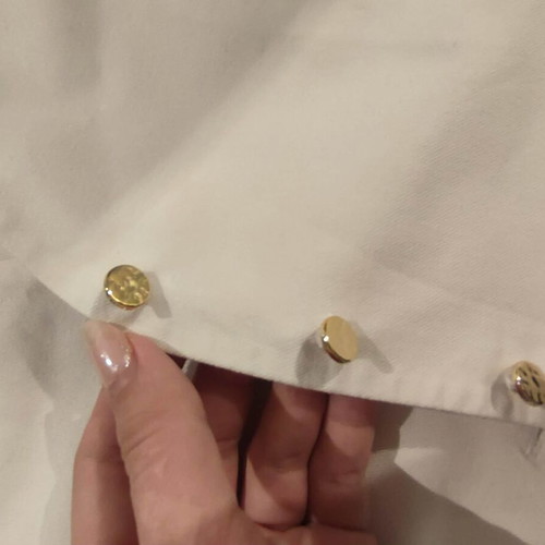 Sinsay white linen blend vest with gold buttons, size M