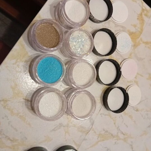 Golden Nails Mermaid Glass Glitter powders like new, set of 7