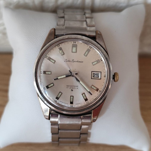 Seiko Sportsman 17 Jewels manual winding wristwatch used, vintage