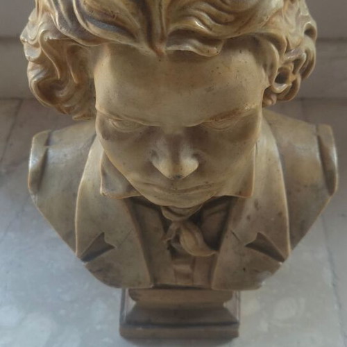 Beethoven bust used, made of stone material, height 30 cm