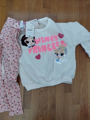 Zara Kids Disney Princess sweatshirt and leggings set new, size 6