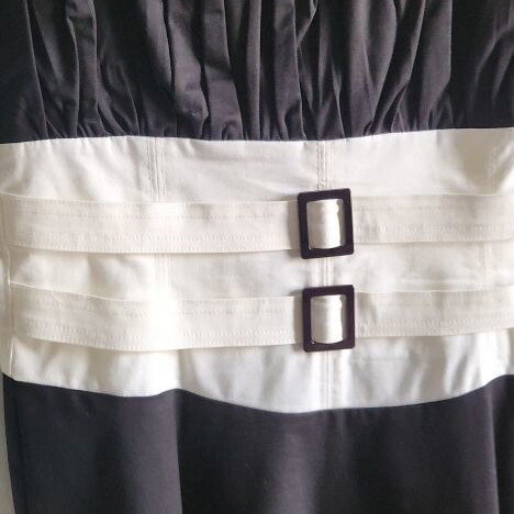 Forel black and white cocktail dress used, sleeveless, size 48