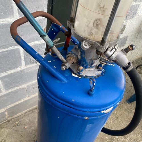 Oil and gasoline pump used with glass container