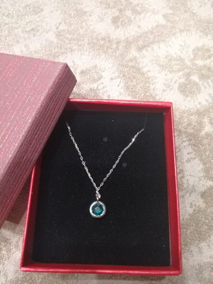 Twinz necklace silver 925 with synthetic stone new