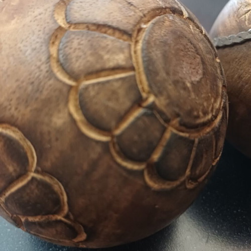 Wooden decorative balls, carved, 31 cm diameter