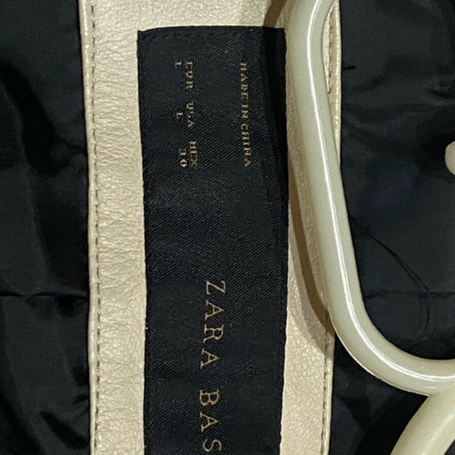 Zara leather jacket, ivory and black, soft genuine leather
