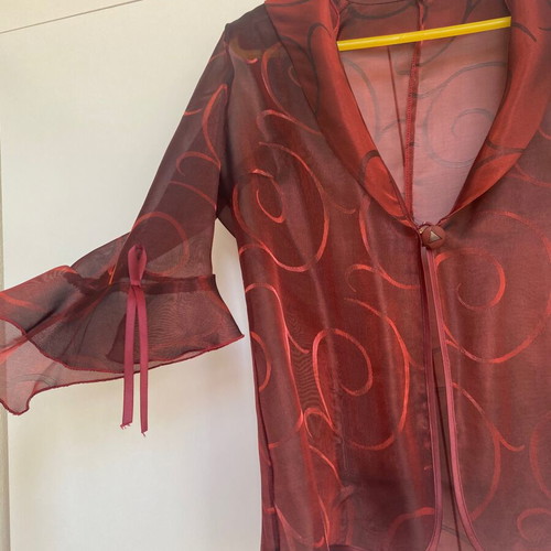 Burgundy 3-Piece Set Jacket Top and Long Skirt Like New