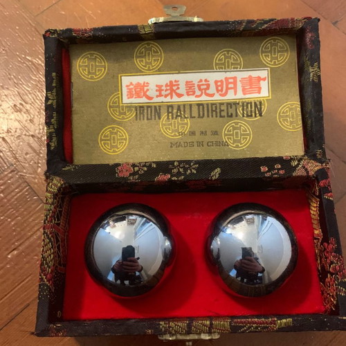 Vintage Chinese iron balls for stress relief