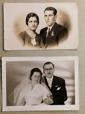 Old couple photographs used
