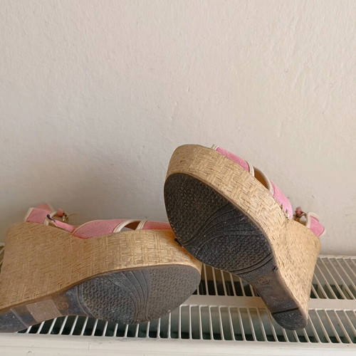 Platform shoes size 38 pink suede like new