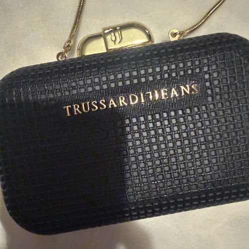 Trussardi clutch genuine unused black and gold