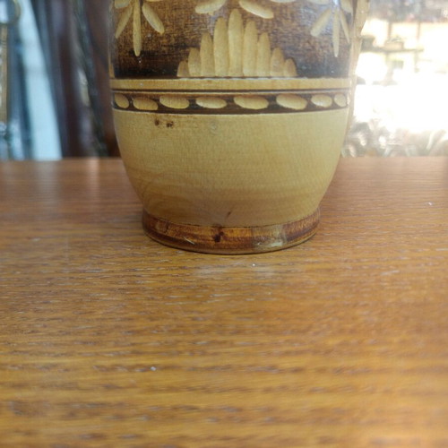 Wooden carved handmade jug like new with designs