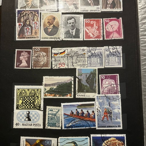 Stamps used Greek and foreign, album pack